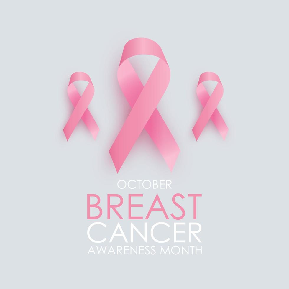 oktober borstkanker bewustzijn maand concept achtergrond. roze lint teken. vector illustratie