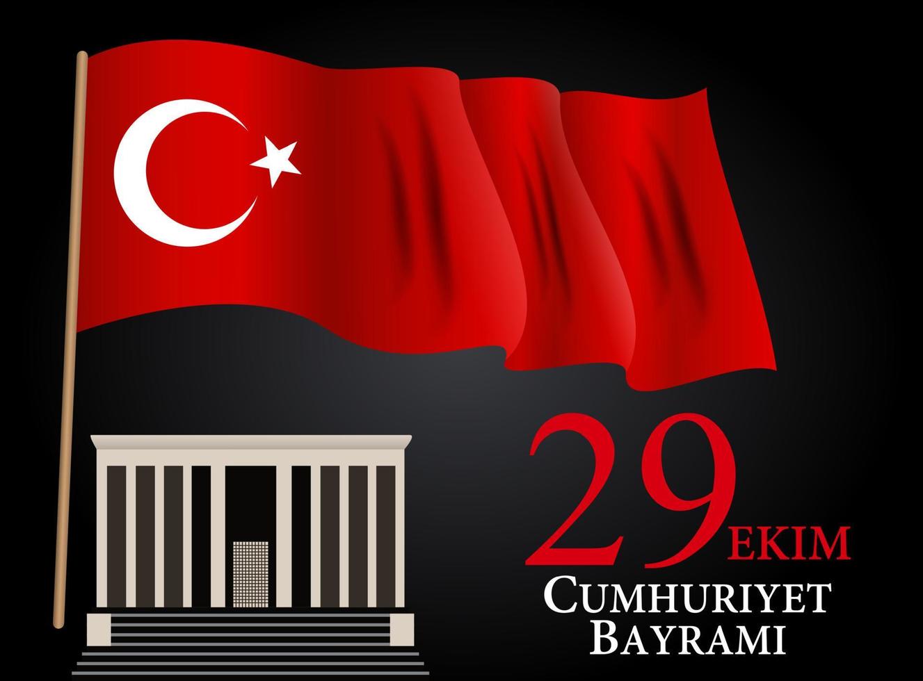 29 ekim cumhuriyet bayraminiz. vertaling. 29 oktober republiek dag turkije. vector illustratie