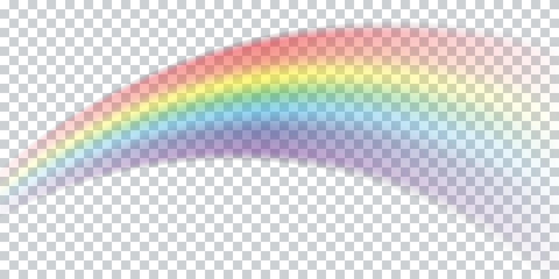 kleurrijke realistische veelkleurige regenboog. natuurlijk boogvormig fenomeen in de lucht. vector illustratie