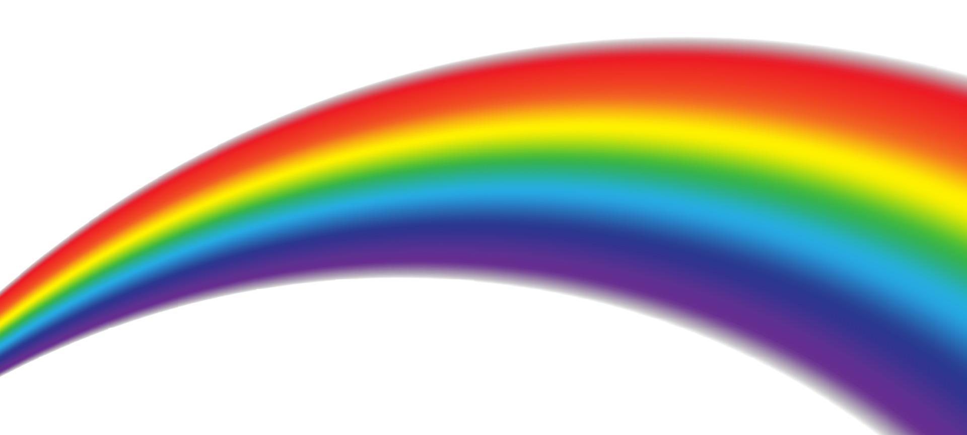 kleurrijke realistische veelkleurige regenboog. natuurlijk boogvormig fenomeen in de lucht. vector illustratie