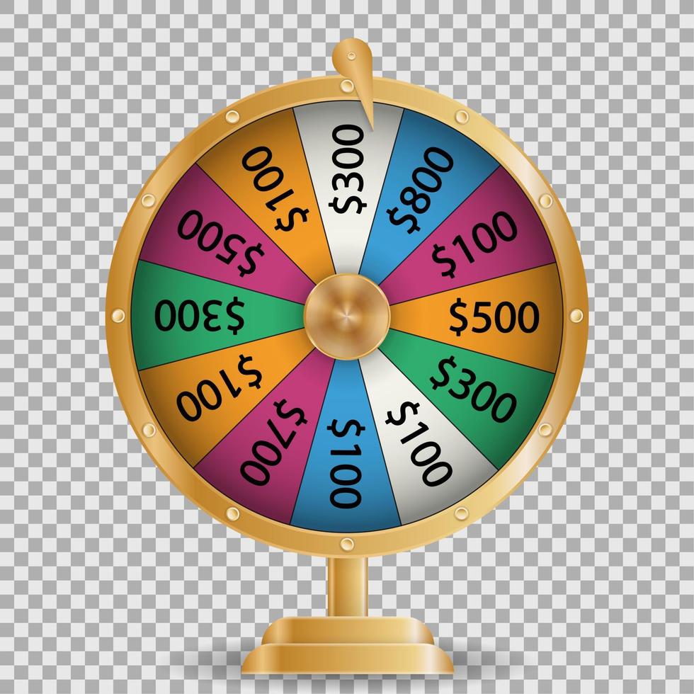 kleurrijke roulette wiel kans op overwinning. fortuin concept. vector illustratie