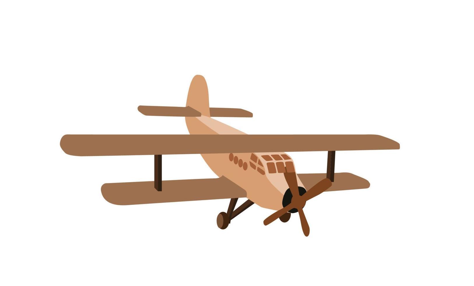 kleurenmodel van een oud vliegtuig. geïsoleerd op een witte achtergrond. vector illustratie