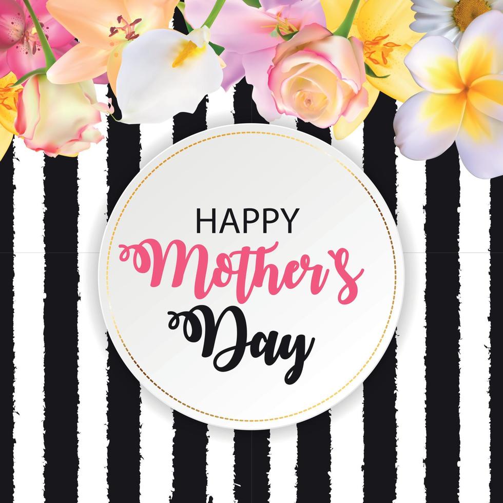 gelukkige moederdag schattige achtergrond met bloemen. vector illustratie
