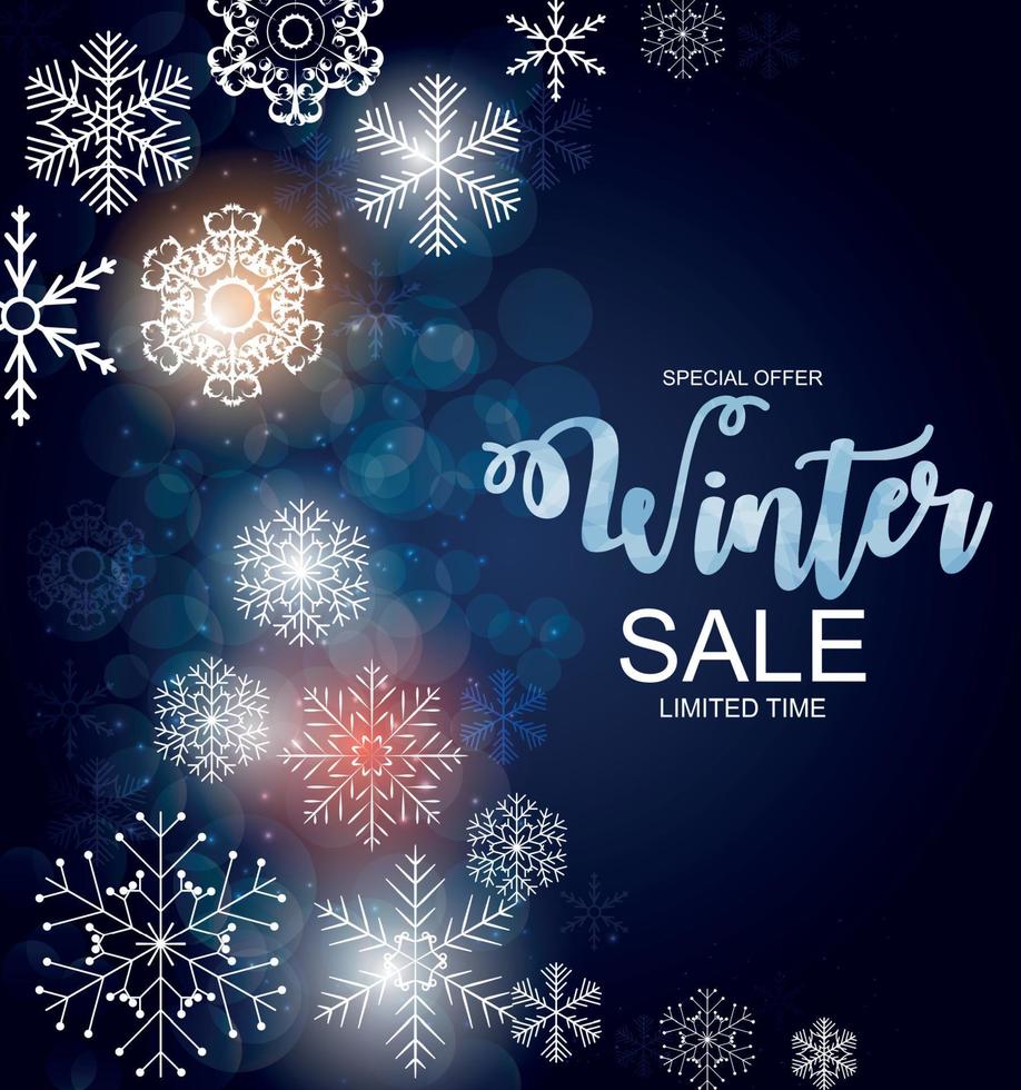 winter sale achtergrond speciale aanbieding banner achtergrond voor zaken en reclame. vectorillustratie. vector