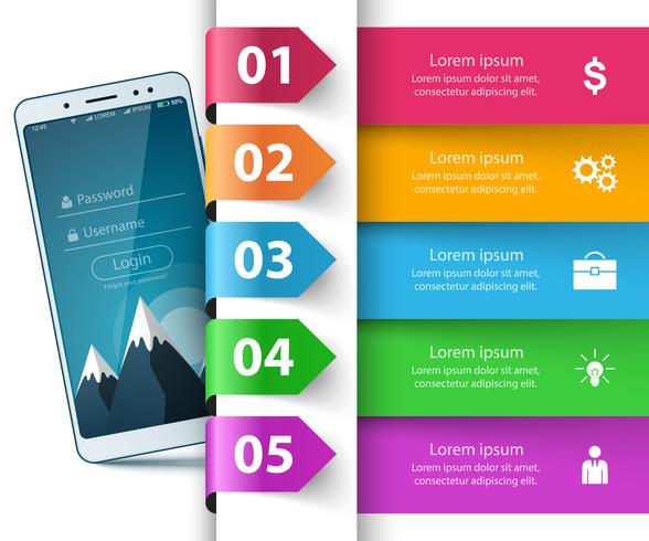 Smartphone, digitale gadget - zakelijke infographic. vector