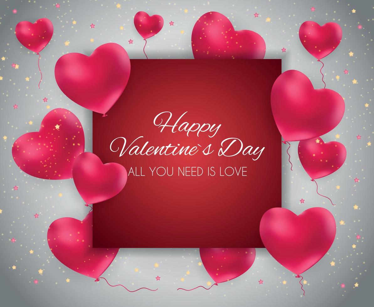 Valentijnsdag hart liefde en gevoelens achtergrondontwerp. vector illustratie
