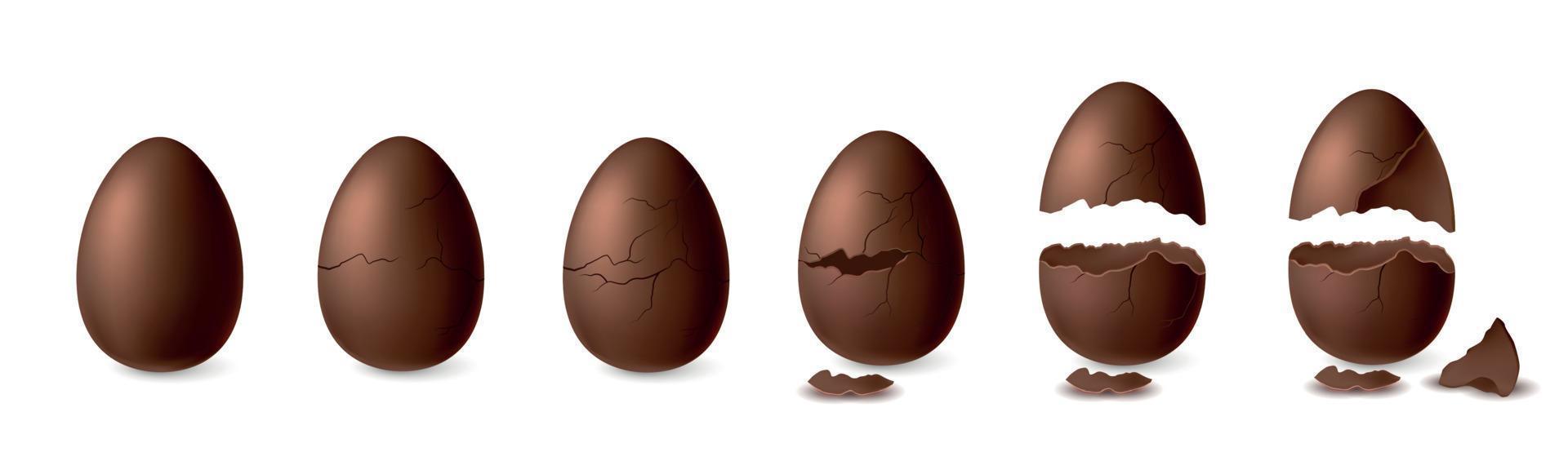 chocolade eierset vector