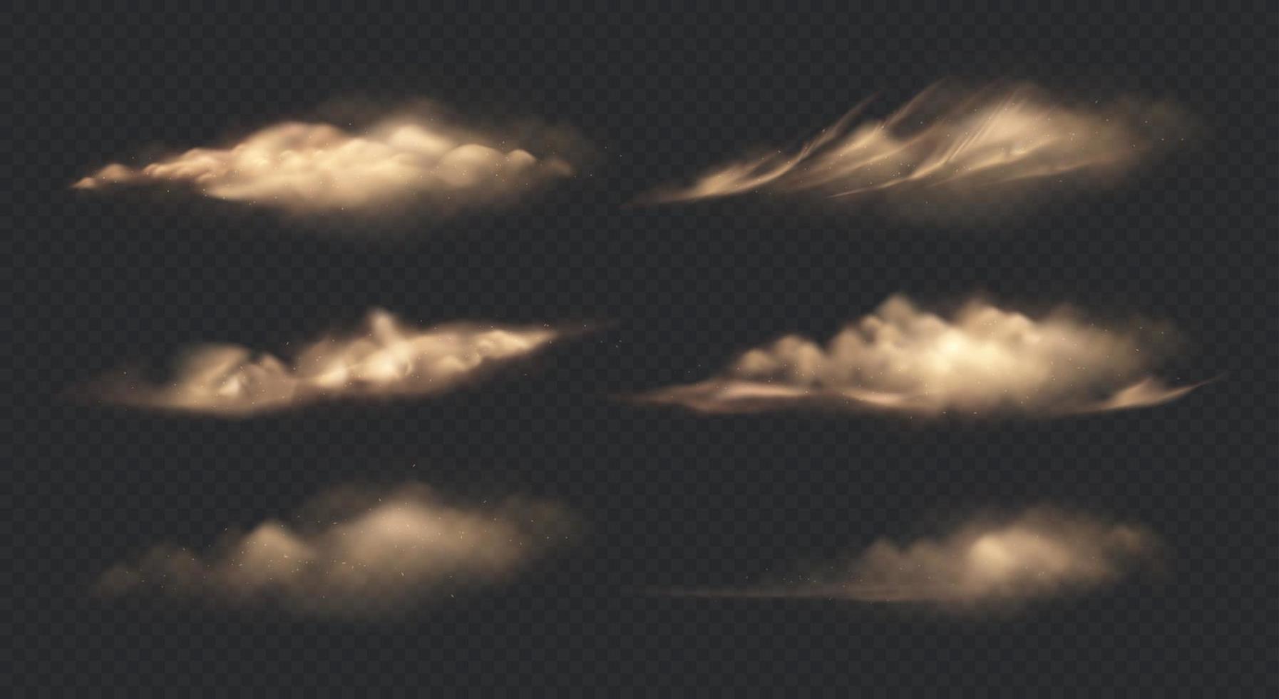 wolken van stof set vector