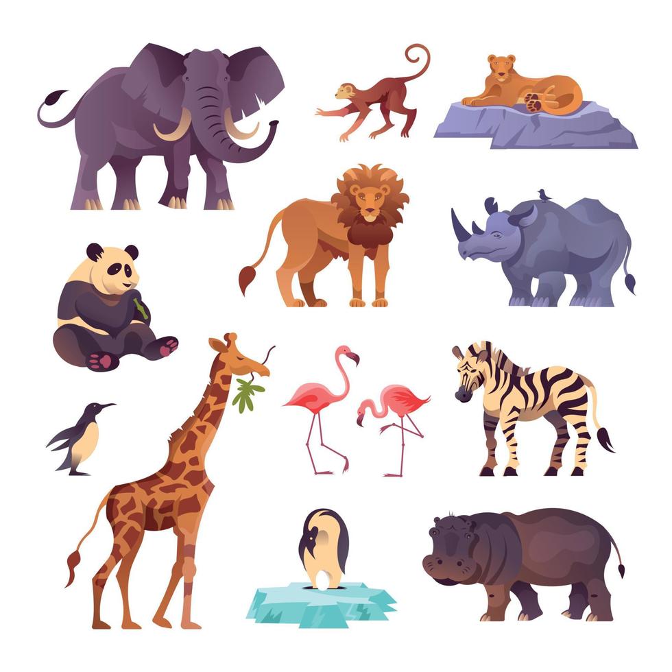 dierentuin dieren set vector