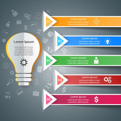 Infographic ontwerp. Bulb, lichtpictogram. vector