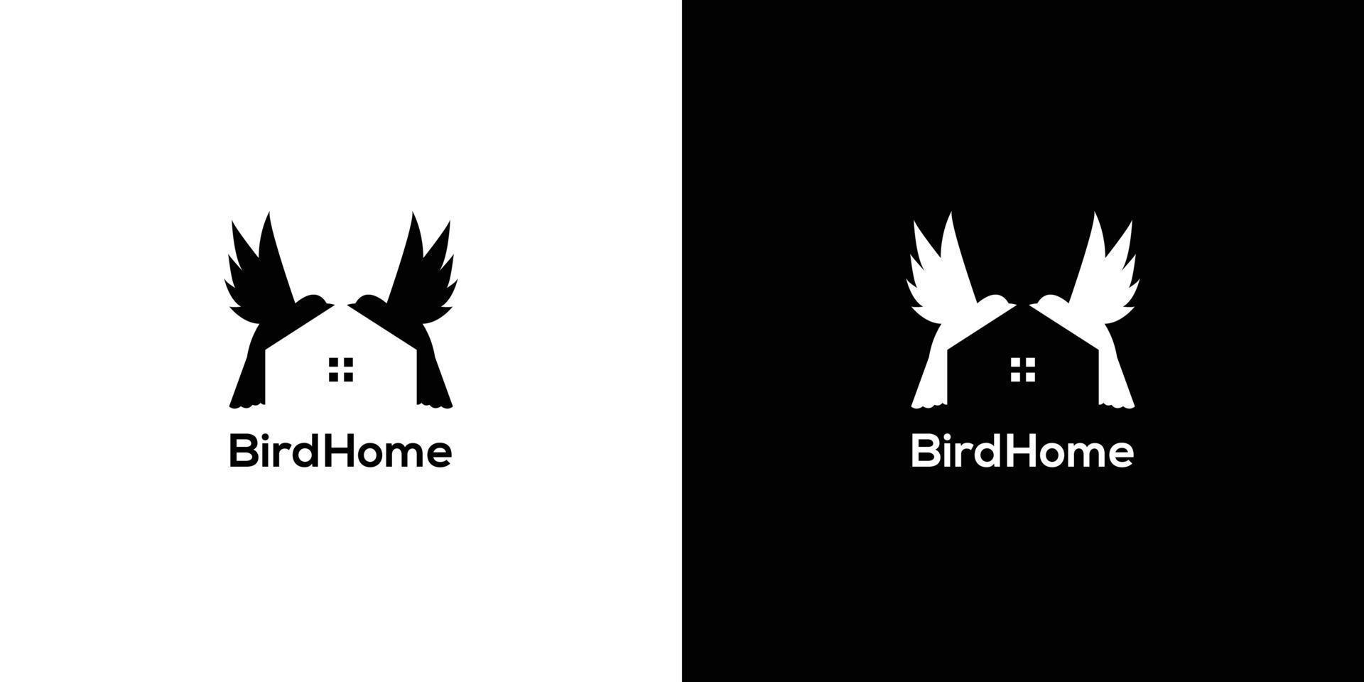 eenvoudig en aantrekkelijk vogelhuislogo-ontwerp vector