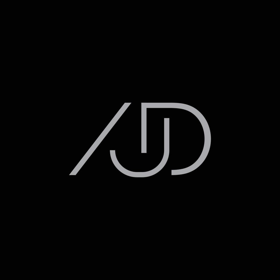 een logo met de initialen van de letters ajd, modern en professioneel vector