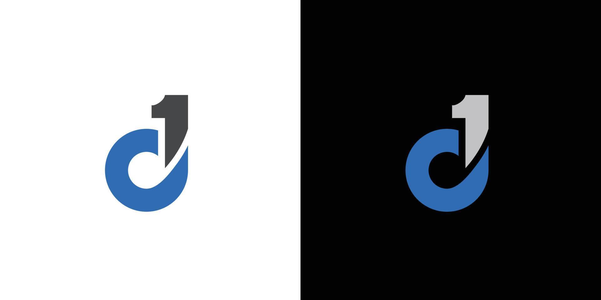 eenvoudig en modern d1-logo met een aantrekkelijk en aantrekkelijk uiterlijk 1 vector
