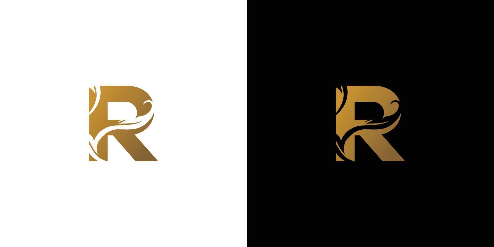 luxe en elegant eerste letter r-logo-ontwerp vector