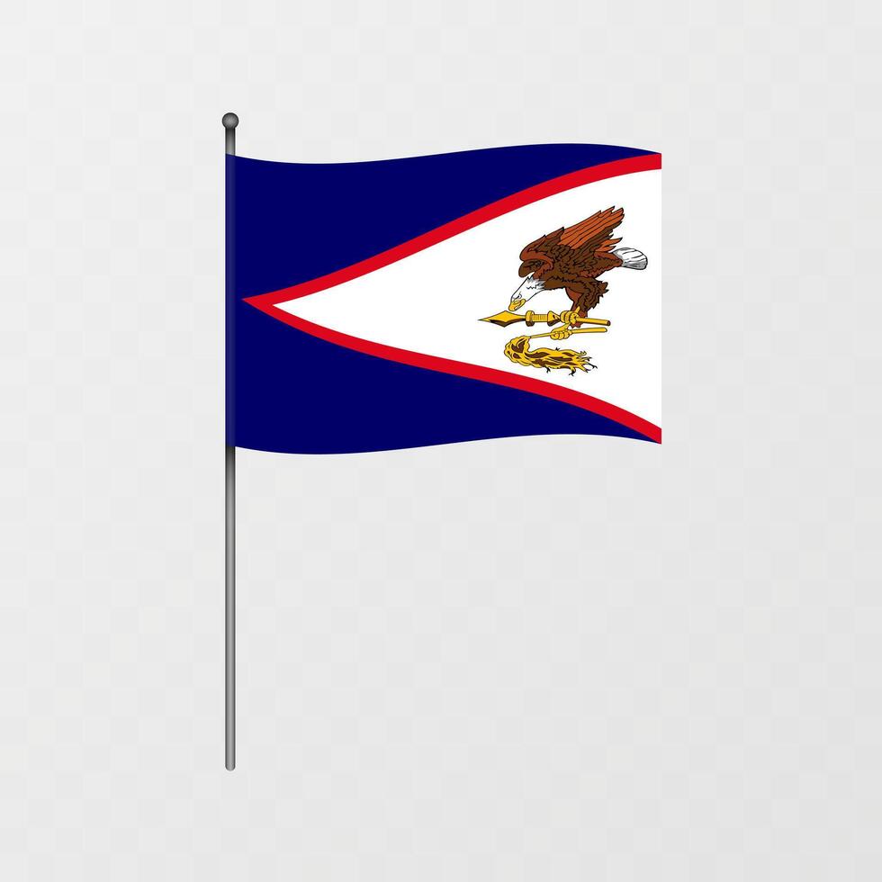 Amerikaans Samoa nationaal vlag Aan vlaggenmast. illustratie. vector