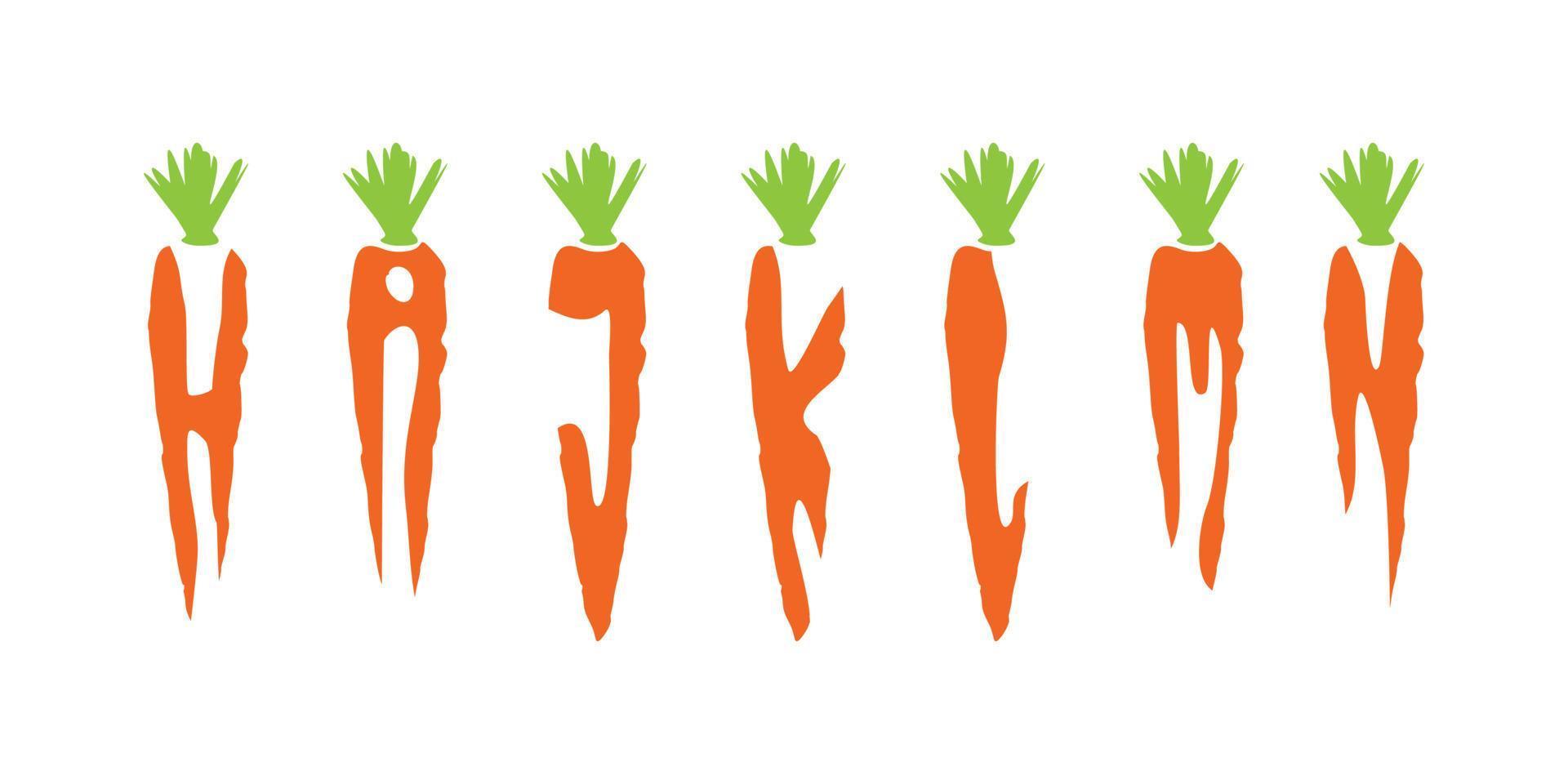 eenvoudig en kleurrijk alfabet letter wortel illustratie ontwerp vector