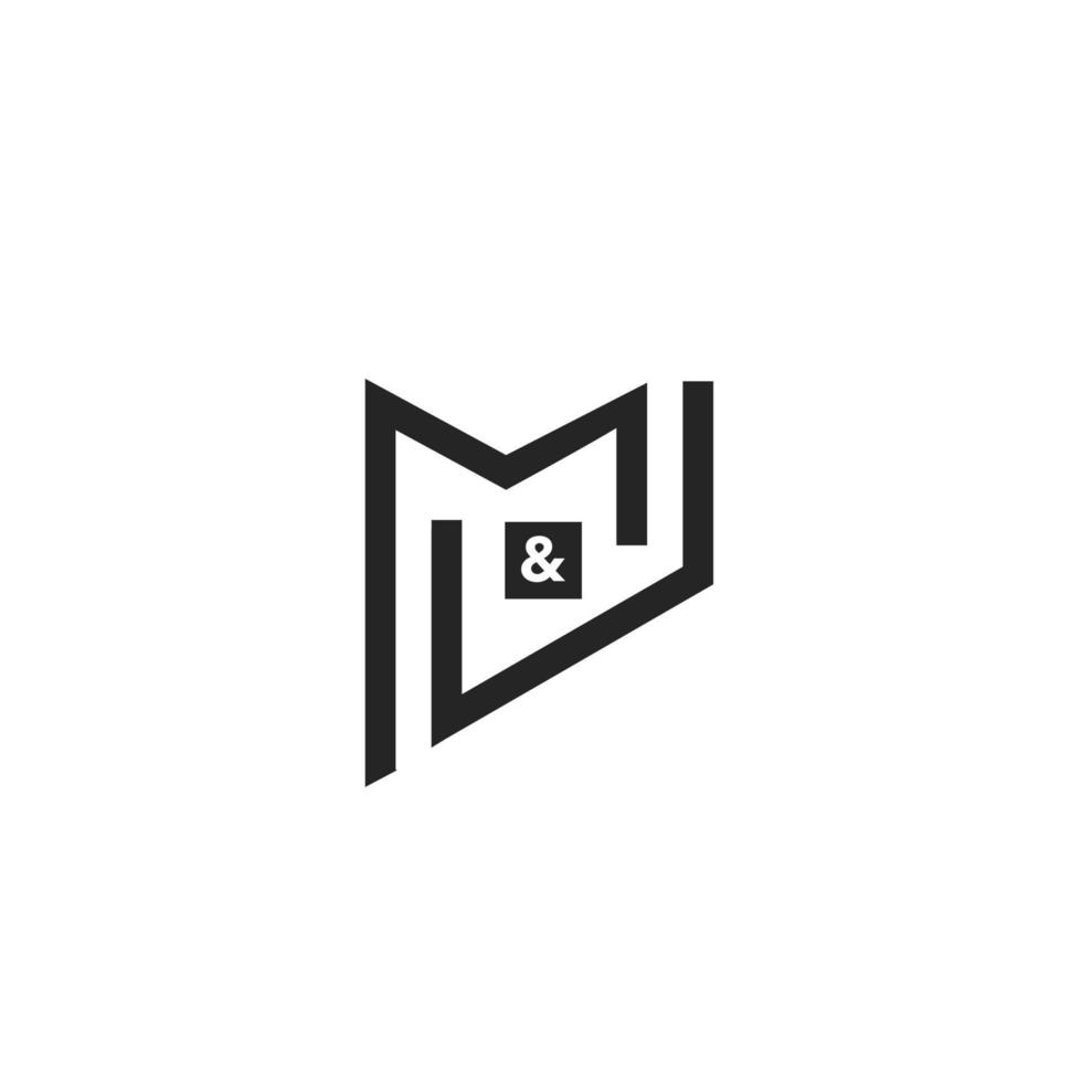 een modern en verfijnd initialen m en j logo-ontwerp 3 vector