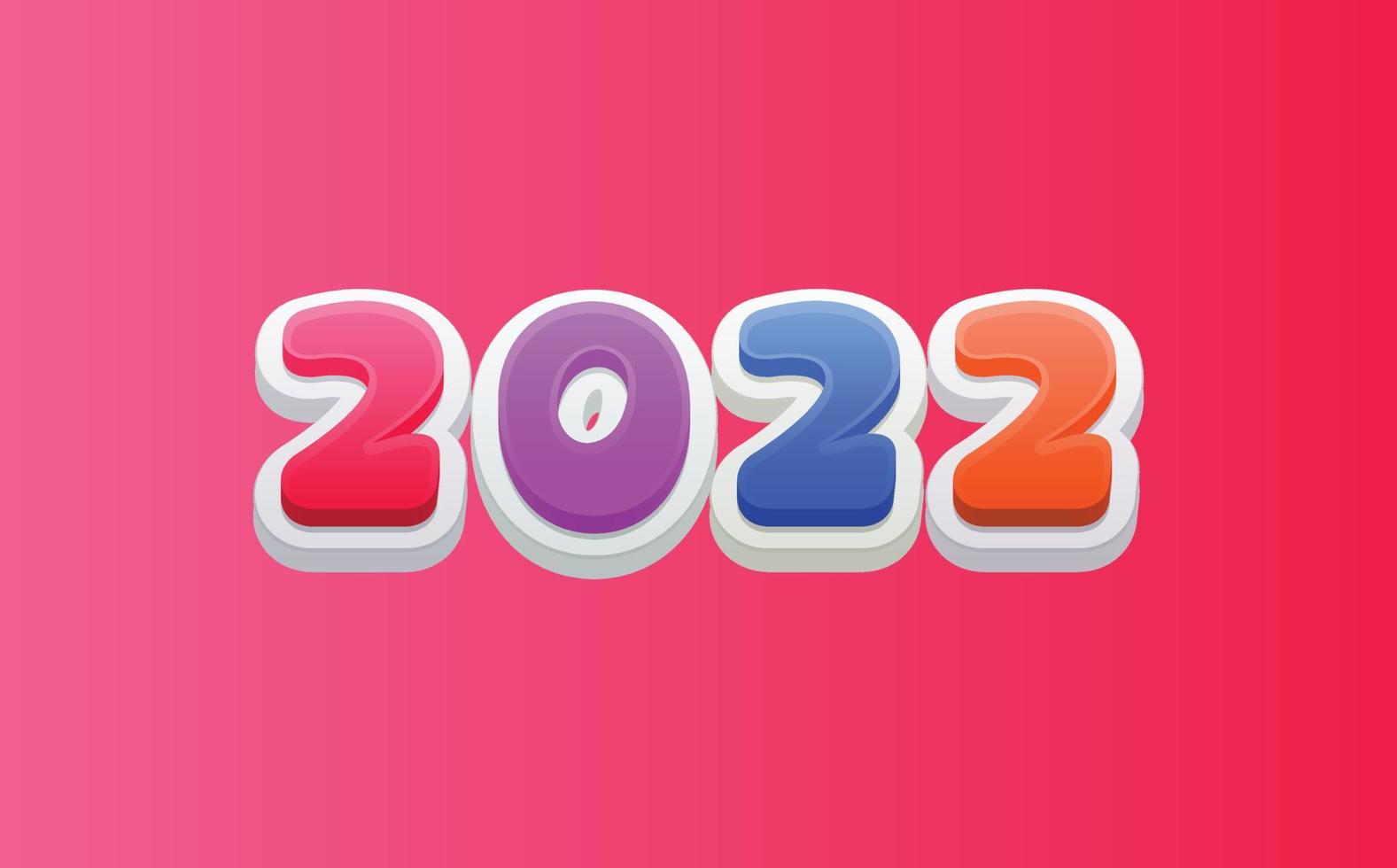 gelukkig nieuwjaar 2022 bubble 3d pluizig wensen viering script tekst belettering vieren festival premie modern minimaal alfabet numerieke letters bewerkbare vector bestand