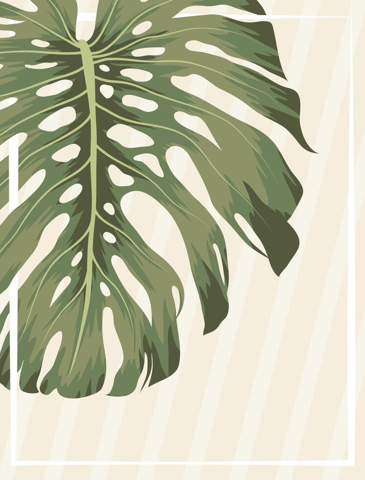 mooie monstera kaart vector