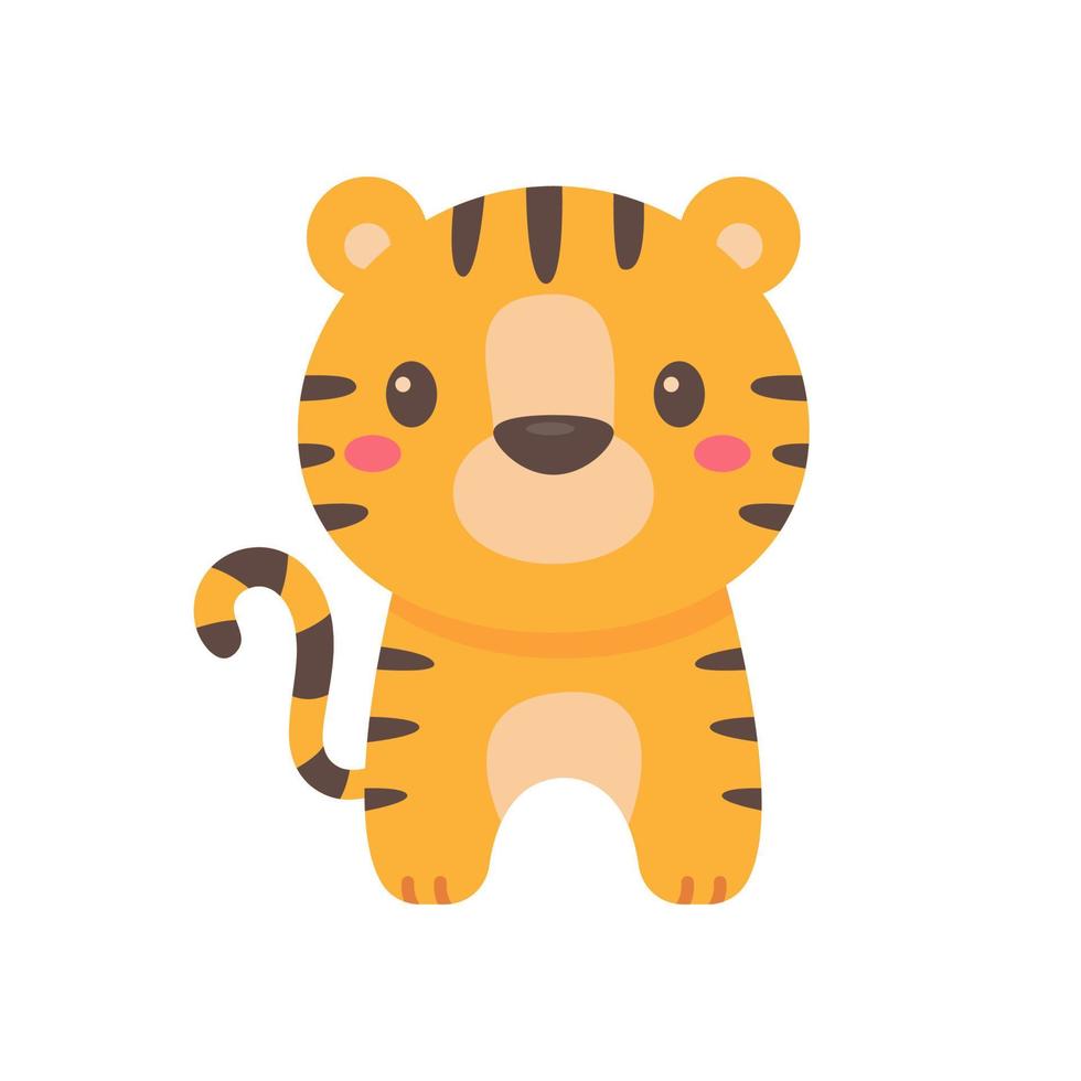 tekenfilms met wilde dieren. schattige tijgerelementen om het jaar van de tijger te versieren vector