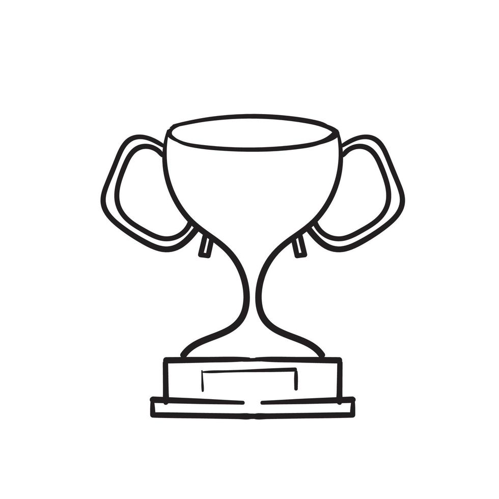 hand getrokken doodle winnaar trofee illustratie pictogram vector geïsoleerd