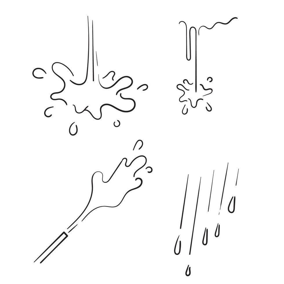 doodle water burst splash illustratie hand tekenen stijl vector