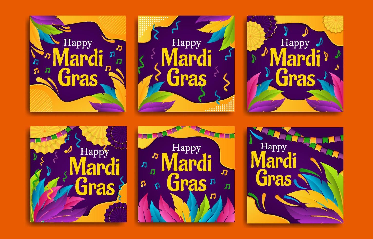 mardi gras carnaval sociale media vector