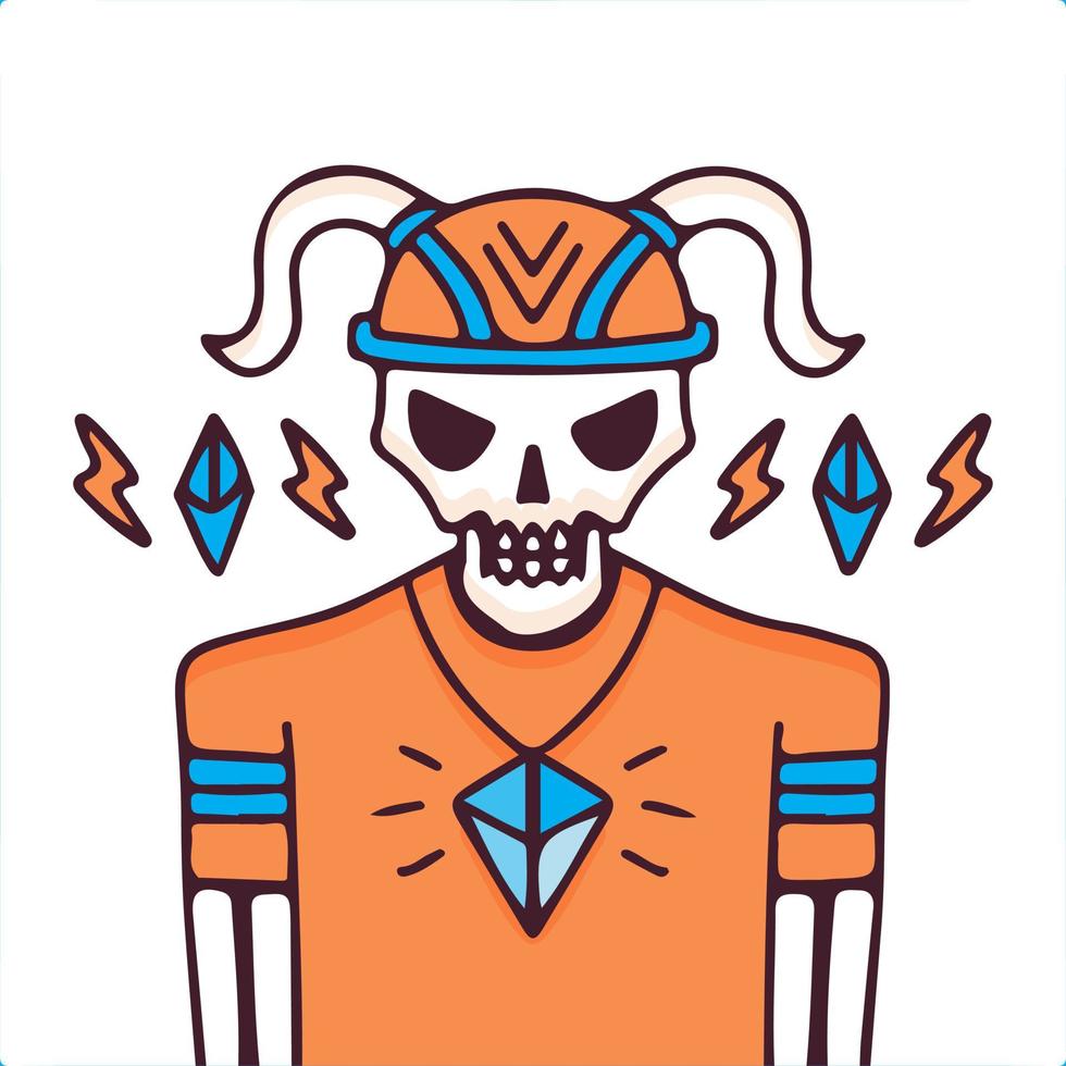 coole vikingschedel met diamanten halskettingillustratie. vectorafbeeldingen voor merch prints en ander gebruik. vector