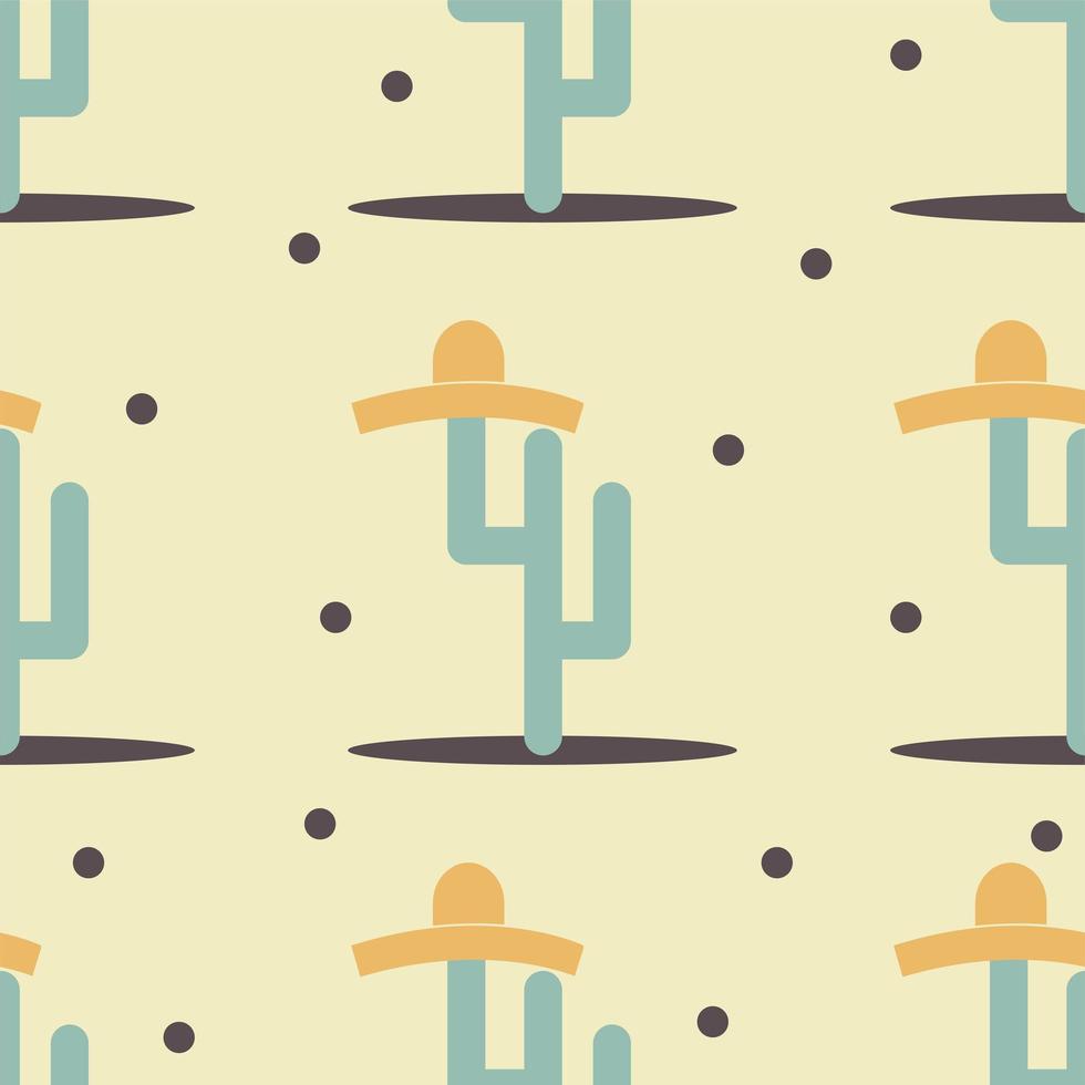 leuke grappige cactus met sombrero-print voor textuur en naadloos textielontwerp. vector