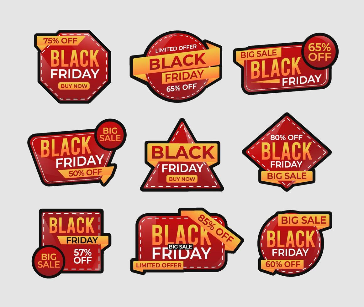 collectie badge black friday modern rood vector