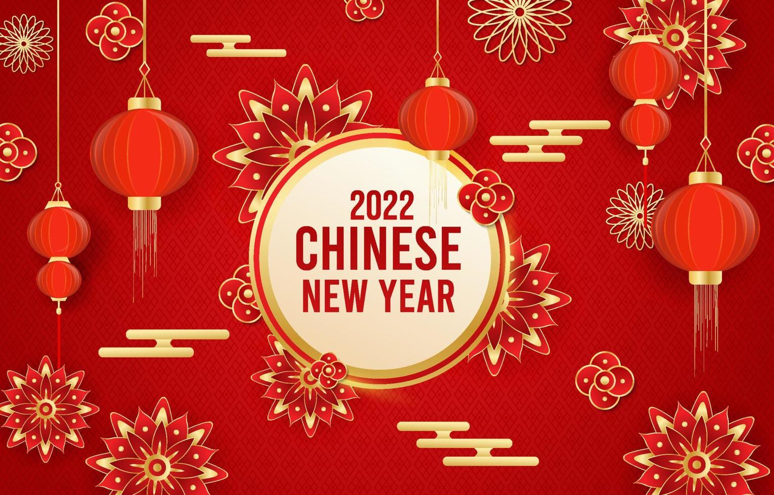 chinees nieuwjaar festival achtergrond ornament lantaarn vector