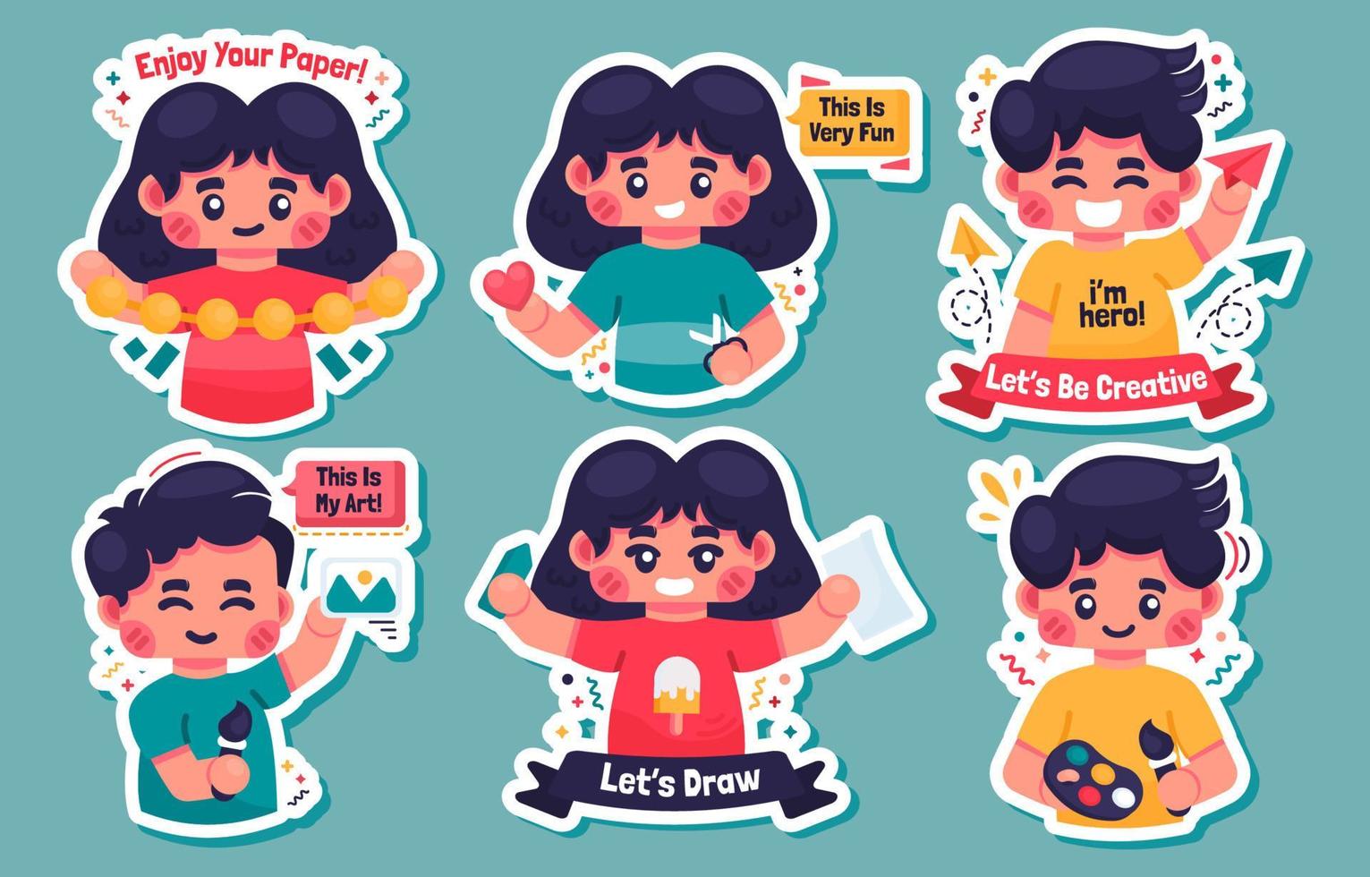 stickercollecties voor kinderen vector