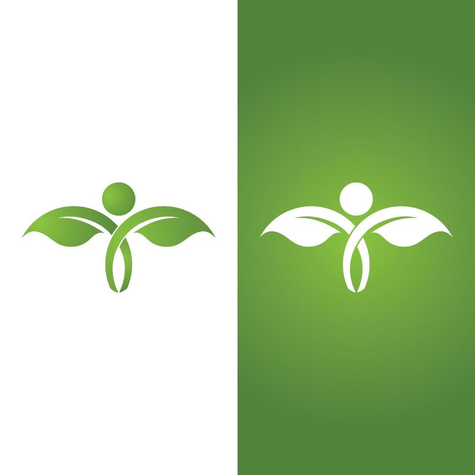 logo's van groene boom blad ecologie vector