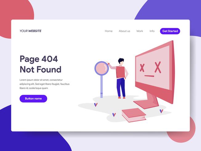 Bestemmingspaginasjabloon van 404-fout. Modern plat ontwerpconcept webpaginaontwerp voor website en mobiele website Vector illustratie
