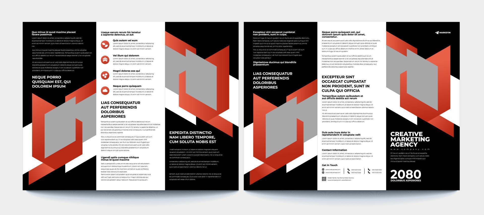 brochureontwerp, brochuresjabloon, creatief gevouwen, trendbrochure vector