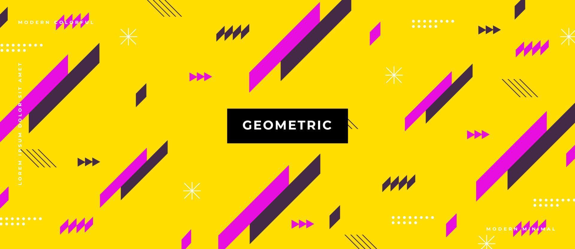 trendy geometrische patroon kleurrijk op gele achtergrond memphis stijl. vector