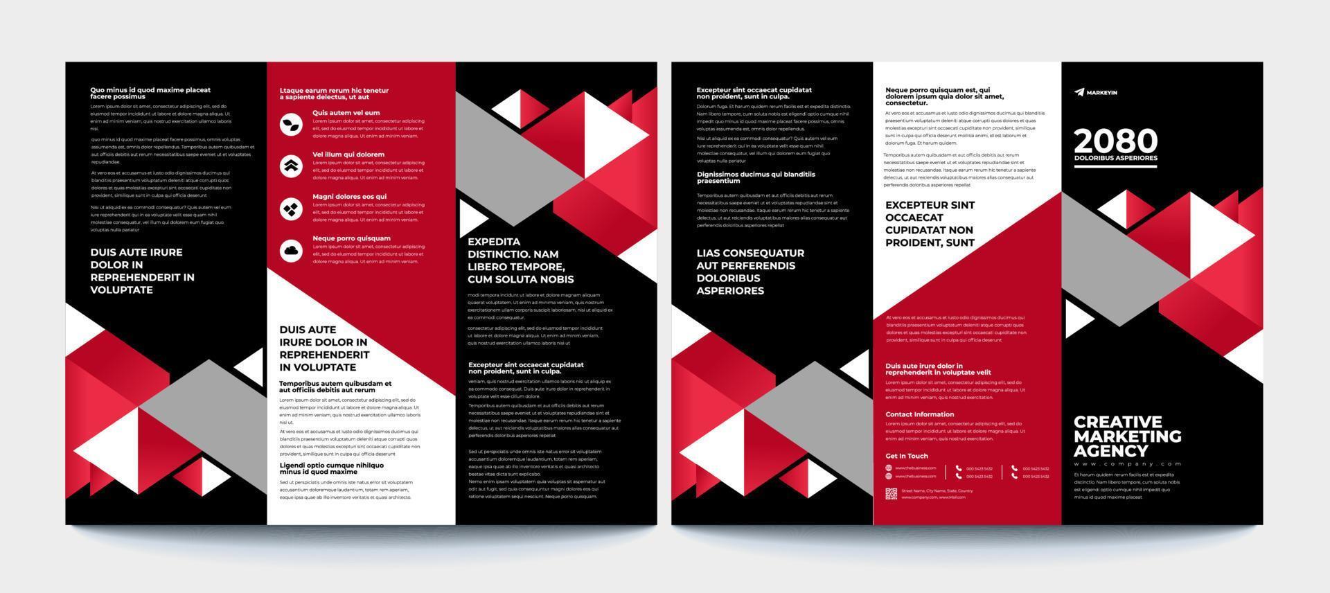 creatieve moderne zakelijke gevouwen brochure sjabloonontwerp. vector