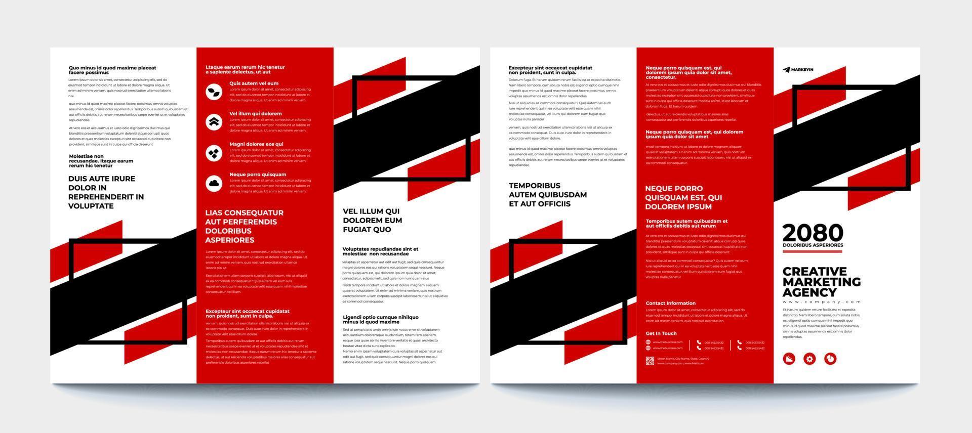 multifunctioneel drievoudig brochure- en catalogusvectorontwerp vector