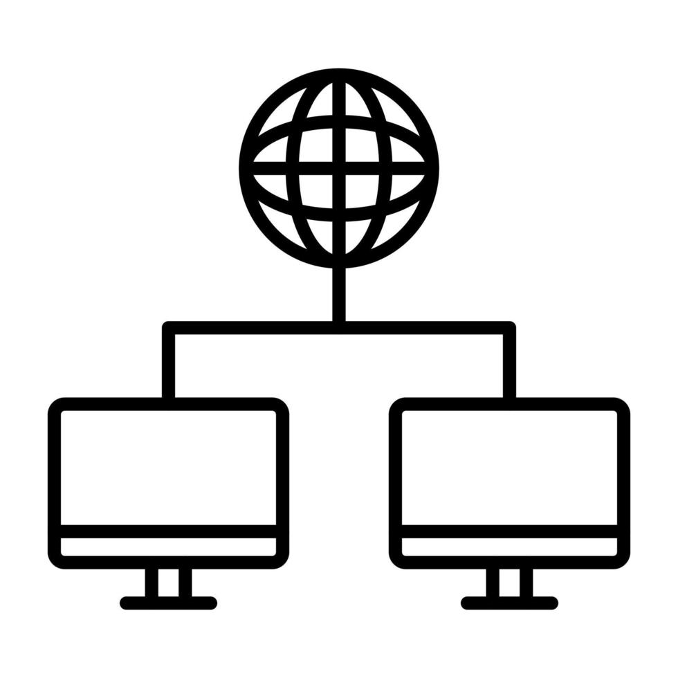 pictogram wereldwijd netwerklijn vector