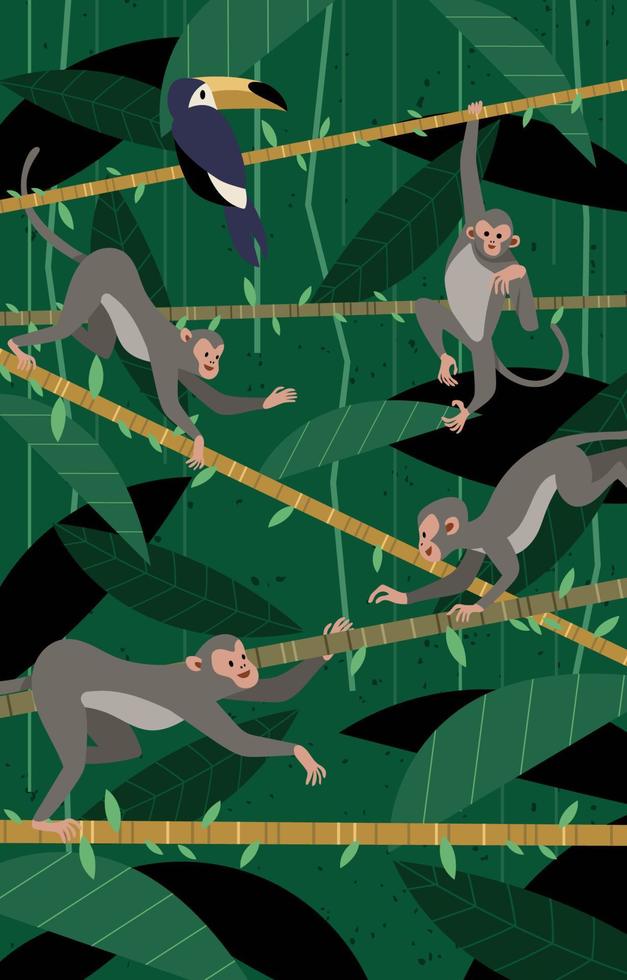 wilde dieren in de jungle vector