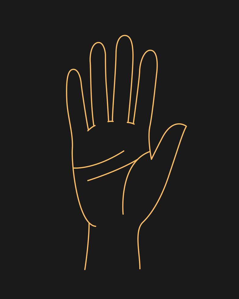 hand met lijnen op de palm, vectoroverzichtsillustratie vector