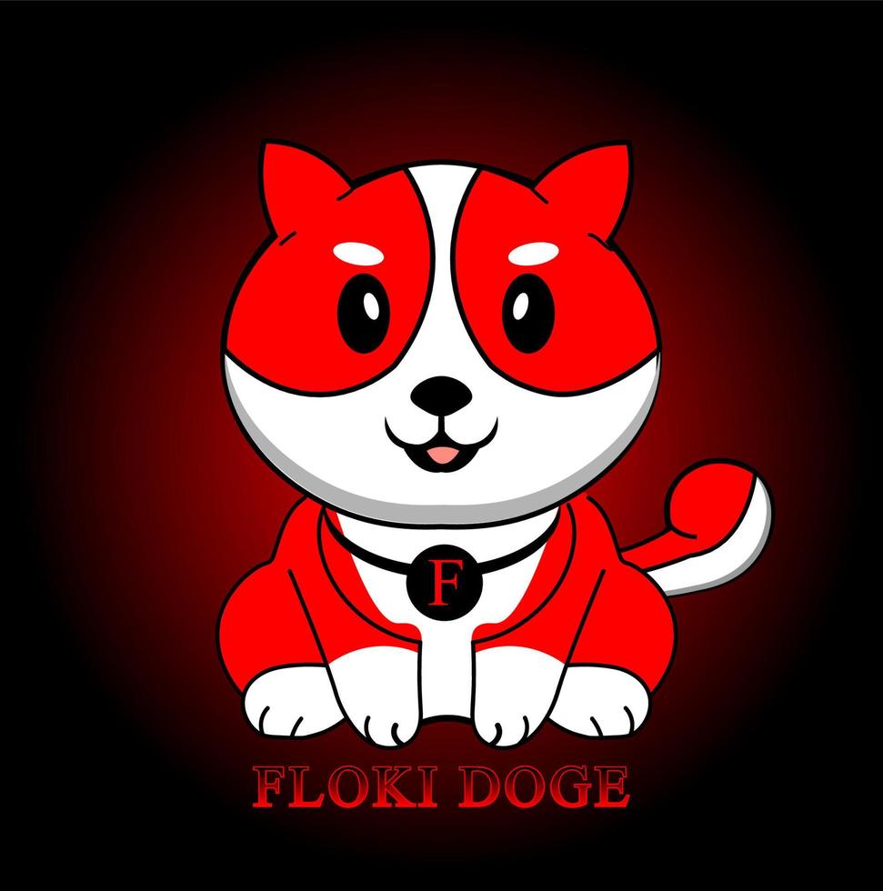 floki doge munt crypto valuta gezicht karakter vector