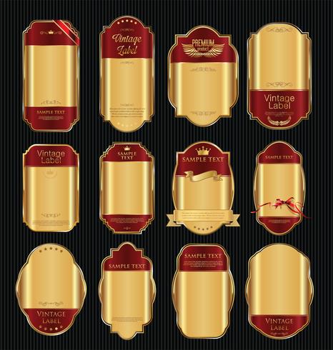 Luxe premium gouden insignes en labels vector