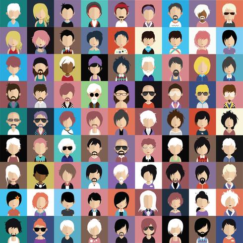 Reeks kleurrijke avatars van karakters vector