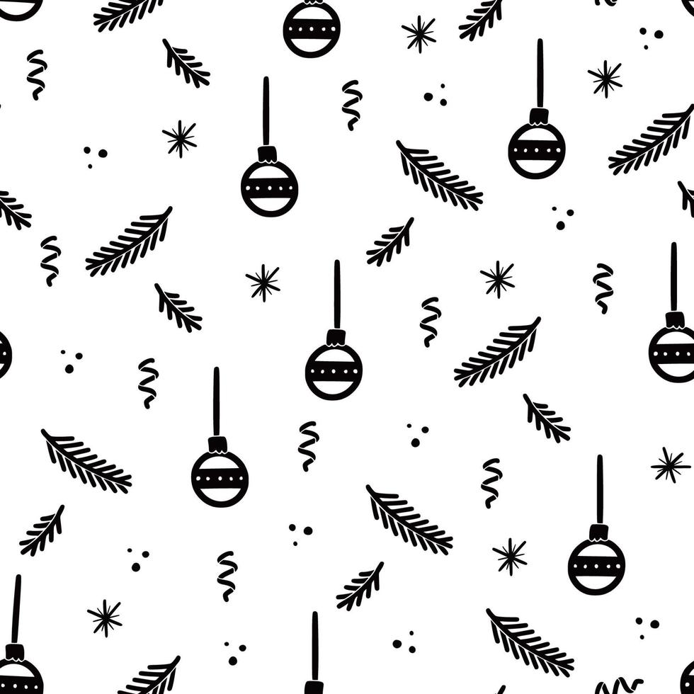 kerst doodle bal naadloos patroon vector
