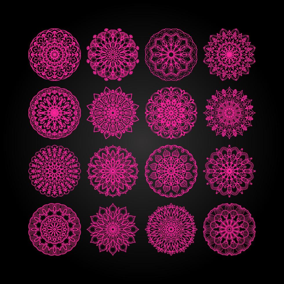 collecties cirkelvormig patroon in de vorm van een mandala voor henna, mehndi, tatoeages, decoraties. decoratieve decoratie in etnische oosterse stijl. kleurboek pagina. vector