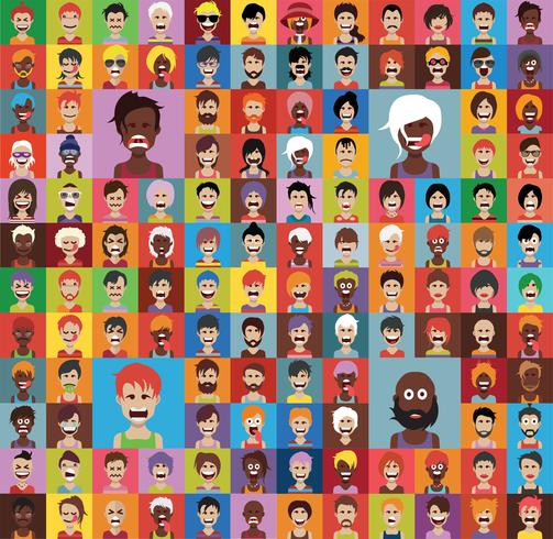 Reeks kleurrijke avatars van karakters vector