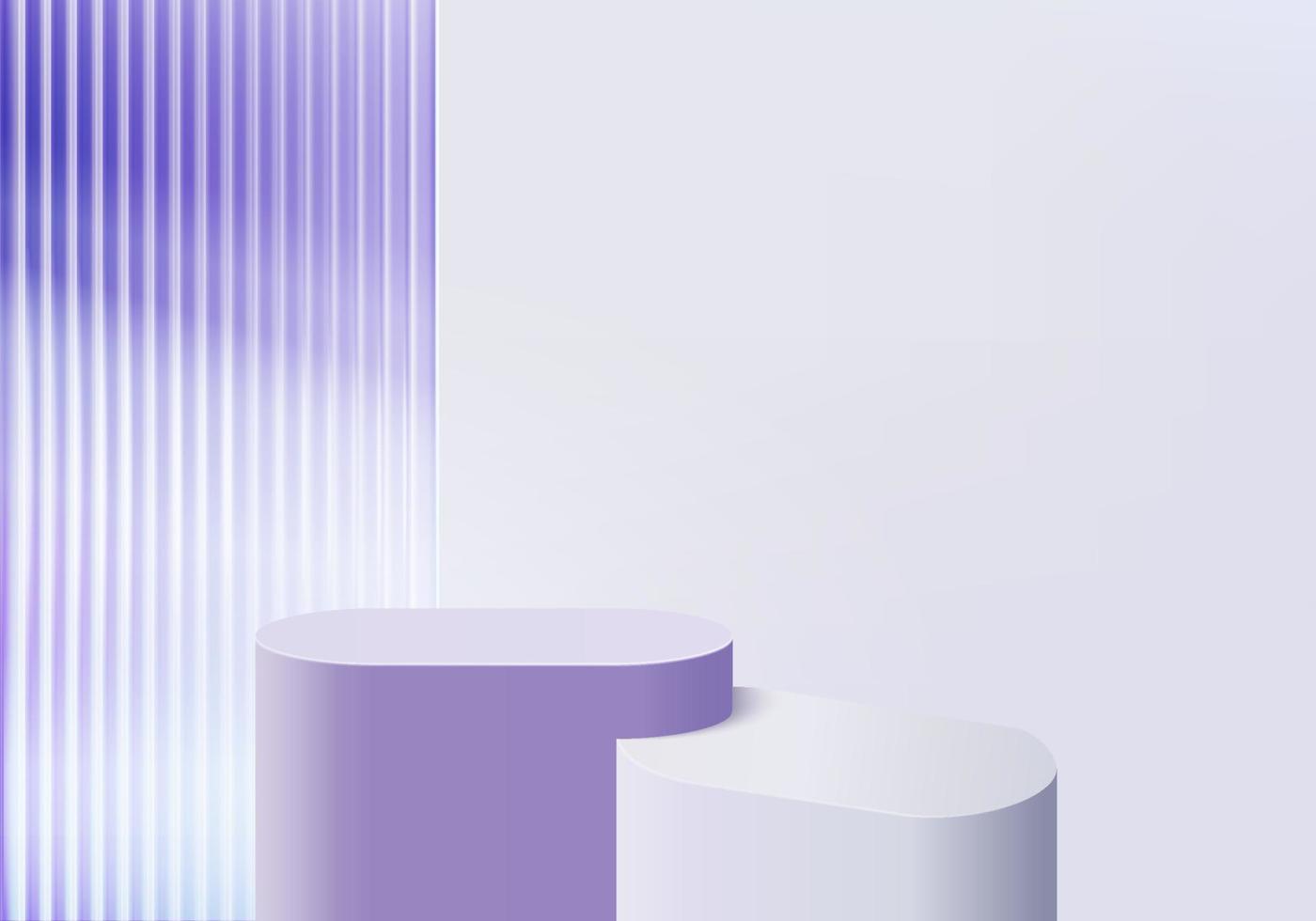 3D-achtergrondproducten tonen podiumscène met violet platform. achtergrond vector 3D-rendering met podium. stand om cosmetische producten te tonen. podium showcase op sokkel display paarse studio
