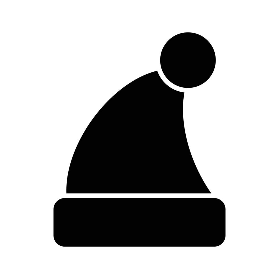 glyph-pictogram van de kerstmuts vector