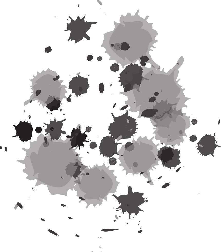 splatter rommelige plonsvlek grijs monochroom vector